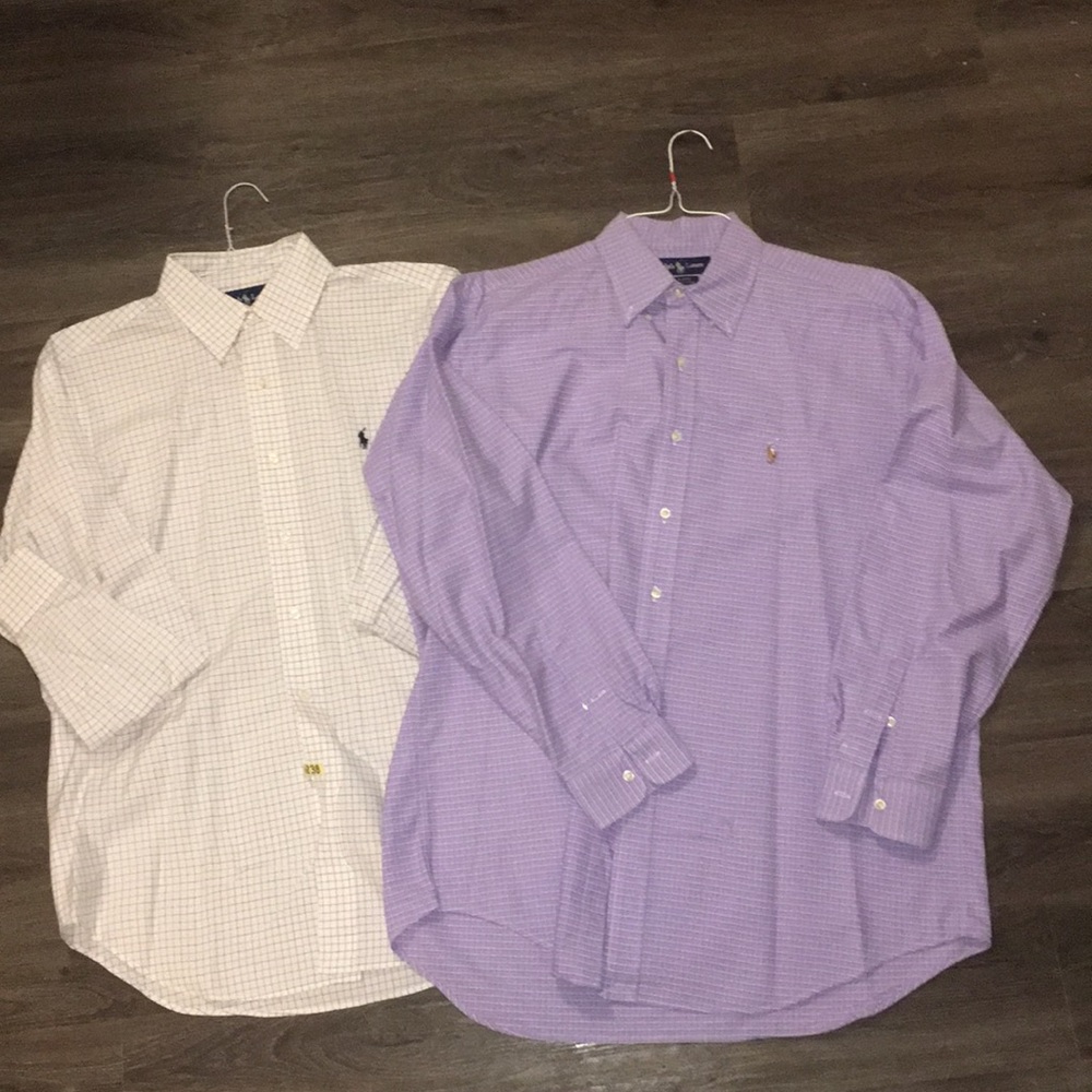 TWO RL POLO BUTTON DOWN DRESS SHIRTS - Bundled